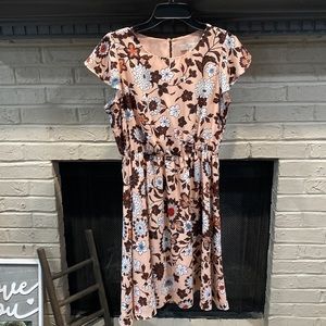 Loft Peach floral dress